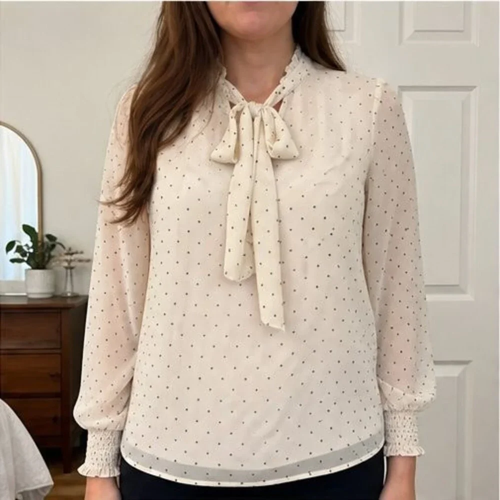 Cream Wrap Blouse